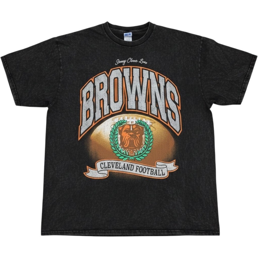 47 Brand Vintage Tubular Glitter Cleveland Browns Tee Shirt XL NEW